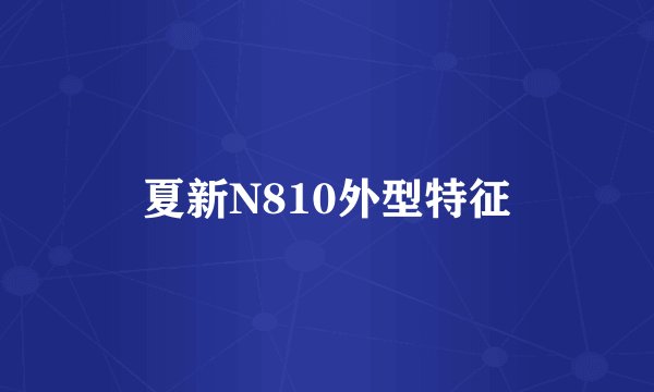 夏新N810外型特征