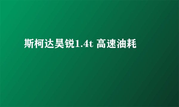 斯柯达昊锐1.4t 高速油耗