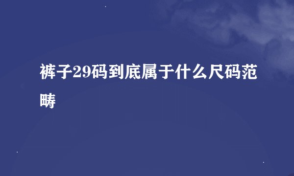 裤子29码到底属于什么尺码范畴