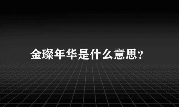 金璨年华是什么意思？
