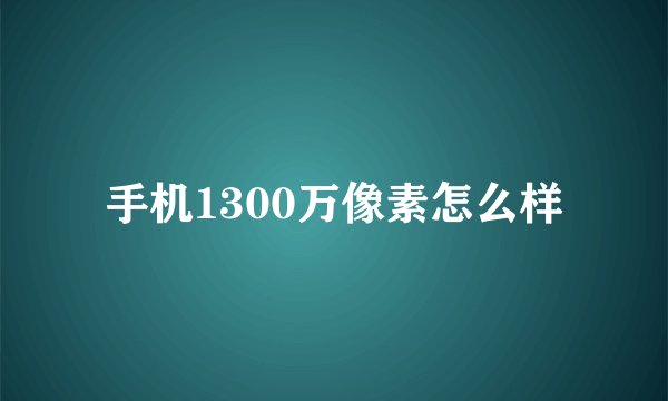 手机1300万像素怎么样