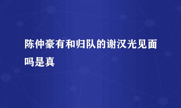 陈仲豪有和归队的谢汉光见面吗是真