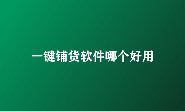 一键铺货软件哪个好用