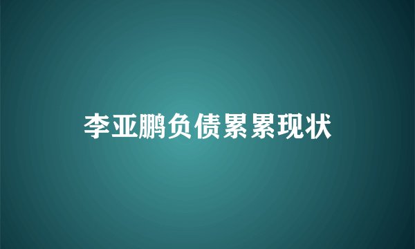 李亚鹏负债累累现状