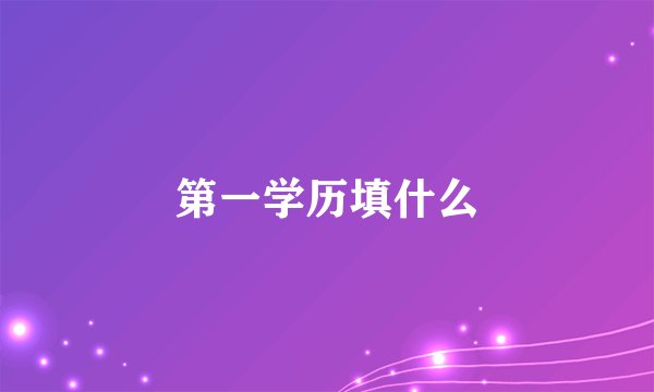 第一学历填什么