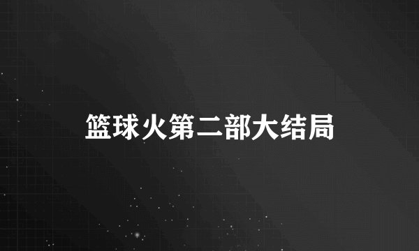 篮球火第二部大结局