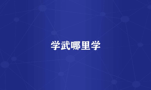 学武哪里学