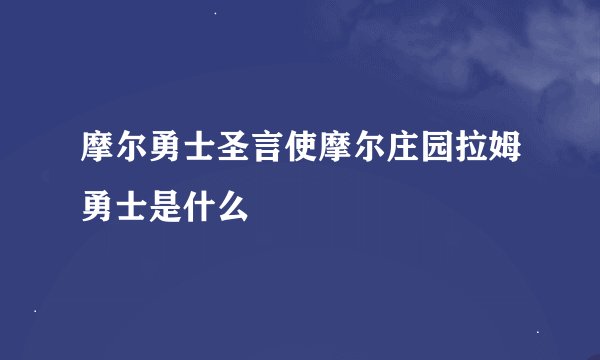 摩尔勇士圣言使摩尔庄园拉姆勇士是什么