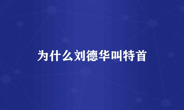 为什么刘德华叫特首