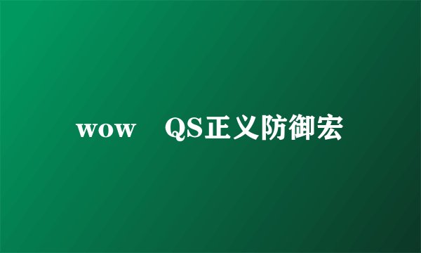 wow QS正义防御宏