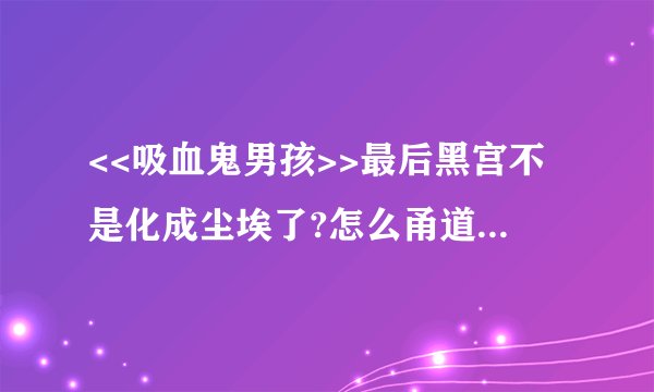 <<吸血鬼男孩>>最后黑宫不是化成尘埃了?怎么甬道中又出现了?最后沙滩上也有两人?