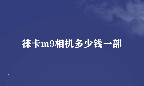 徕卡m9相机多少钱一部