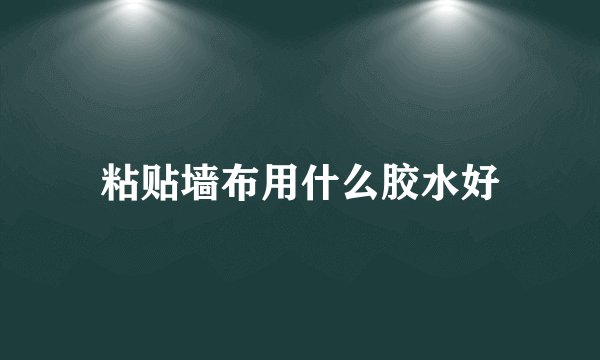 粘贴墙布用什么胶水好