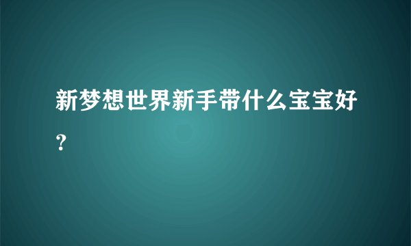 新梦想世界新手带什么宝宝好？