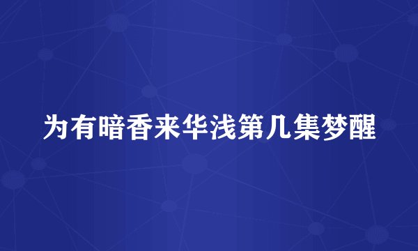 为有暗香来华浅第几集梦醒