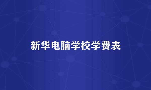 新华电脑学校学费表