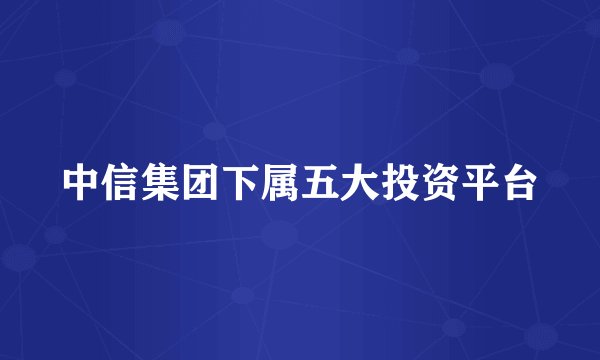 中信集团下属五大投资平台