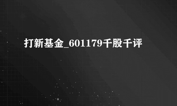 打新基金_601179千股千评