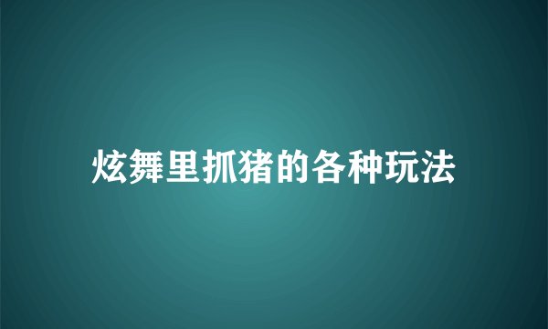 炫舞里抓猪的各种玩法
