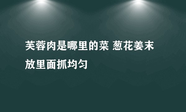 芙蓉肉是哪里的菜 葱花姜末放里面抓均匀