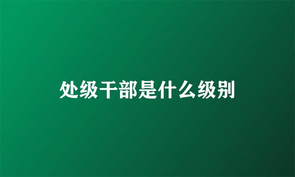 处级干部是什么级别
