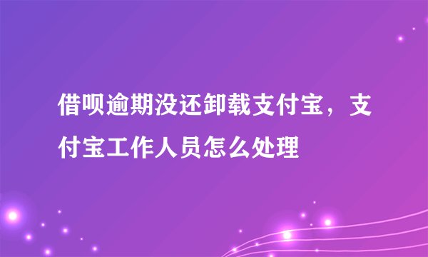 借呗逾期没还卸载支付宝，支付宝工作人员怎么处理