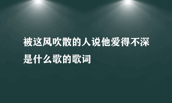 被这风吹散的人说他爱得不深是什么歌的歌词