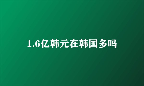 1.6亿韩元在韩国多吗