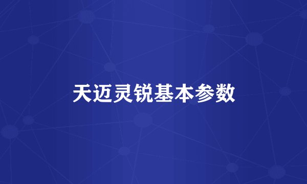 天迈灵锐基本参数