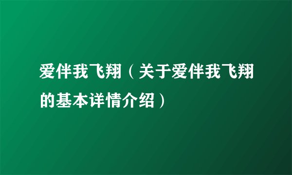 爱伴我飞翔（关于爱伴我飞翔的基本详情介绍）