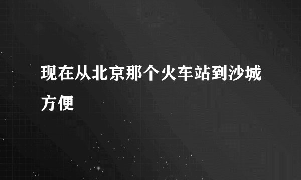 现在从北京那个火车站到沙城方便