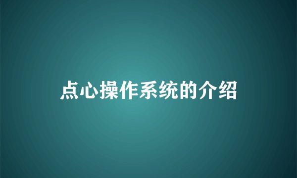 点心操作系统的介绍