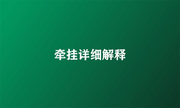 牵挂详细解释