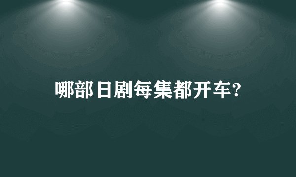 哪部日剧每集都开车?