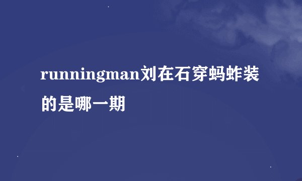 runningman刘在石穿蚂蚱装的是哪一期