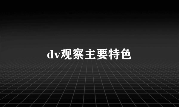 dv观察主要特色