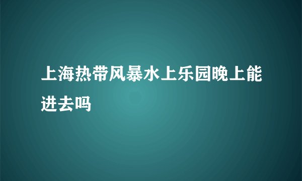 上海热带风暴水上乐园晚上能进去吗