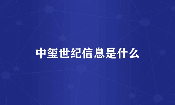 中玺世纪信息是什么