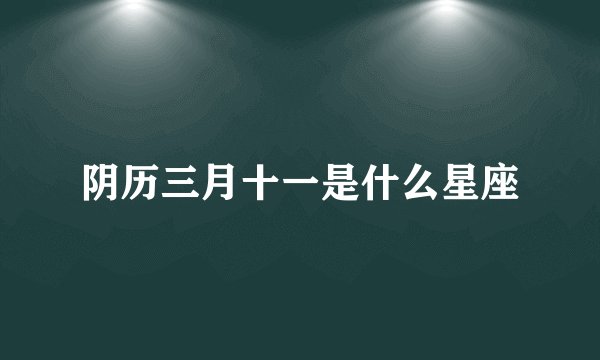 阴历三月十一是什么星座