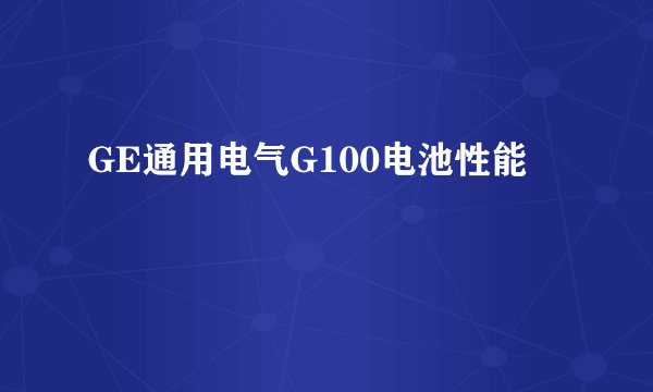 GE通用电气G100电池性能