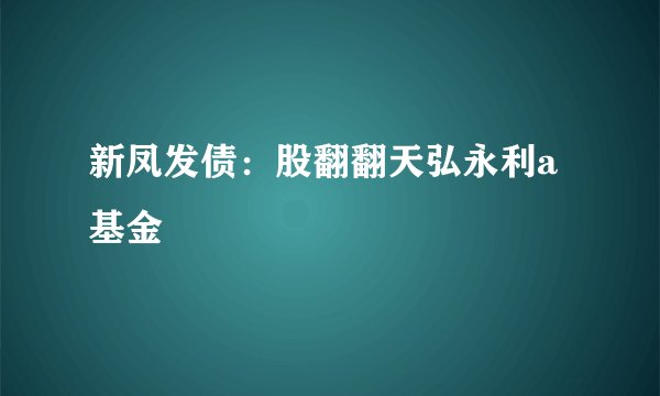新凤发债：股翻翻天弘永利a基金