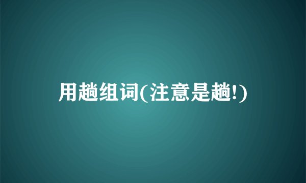 用趟组词(注意是趟!)