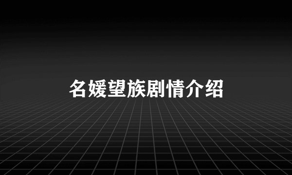 名媛望族剧情介绍