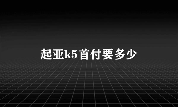 起亚k5首付要多少