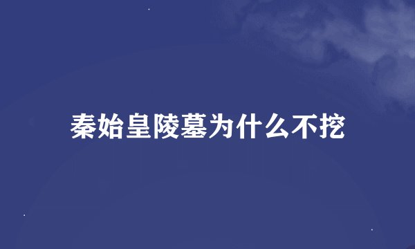 秦始皇陵墓为什么不挖