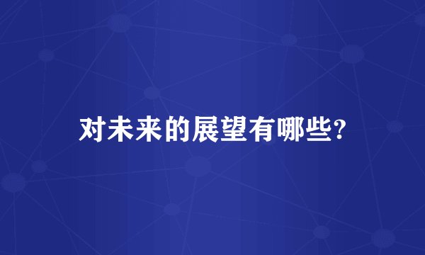 对未来的展望有哪些?