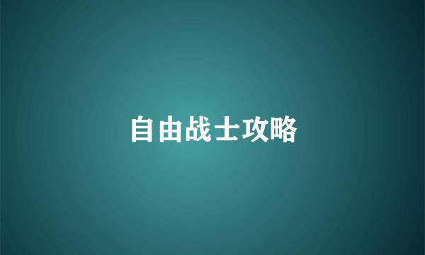 自由战士攻略
