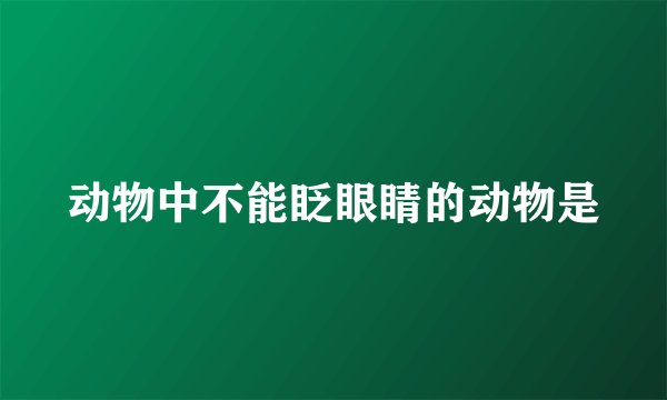 动物中不能眨眼睛的动物是