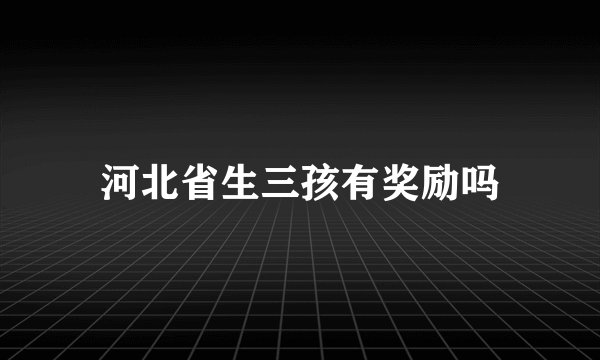 河北省生三孩有奖励吗