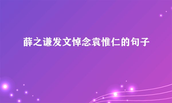 薛之谦发文悼念袁惟仁的句子